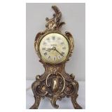 Vintage Renaissance Empire French Rococo Gold Gilt Electric Mantle Desk Clock