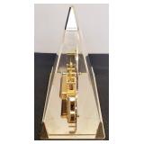 Vintage Seiko Open Face Quartz Pyramid Skeleton Mantle Clock