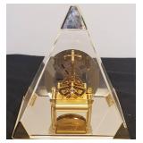 Vintage Seiko Open Face Quartz Pyramid Skeleton Mantle Clock
