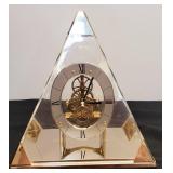 Vintage Seiko Open Face Quartz Pyramid Skeleton Mantle Clock