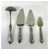 Four Assorted Vintage Serving Pieces including Sterling Silver