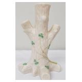 Vintage Belleek Shamrock Tree Trunk Three Compartment Vase