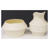 Belleek Cleary Pattern Open Sugar & Creamer