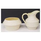 Belleek Cleary Pattern Open Sugar & Creamer