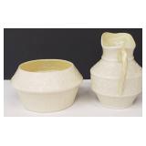 Belleek Cleary Pattern Open Sugar & Creamer