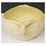 Vintage Irish Belleek Ivy Yellow Sugar Bowl
