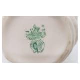 Belleek Irish Porcelain Small Cache with Applied Roses and Leaves and a Scalloped Rim