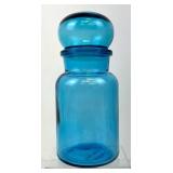 Vintage Blue Glass Apothecary Jar