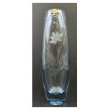 Vintage Randsfjord Norway Etched Glass Vase