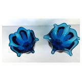 Pair of Vintage Viking Glass Compote Vase