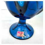 Pair of Vintage Viking Glass Compote Vase