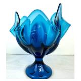 Pair of Vintage Viking Glass Compote Vase