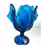 Pair of Vintage Viking Glass Compote Vase