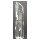 Baccarat Crystal Mid-Century Modern Three-Sided 8.75" Bud Vase