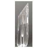 Baccarat Crystal Mid-Century Modern Three-Sided 8.75" Bud Vase
