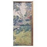 Vintage Original Oil Painting - A Lovely Garden Scene