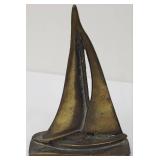 Pair of Vintage Brass Sailboat Bookends