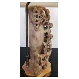 Vintage Chinese Carved Soapstone Lamp