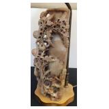 Vintage Chinese Carved Soapstone Lamp
