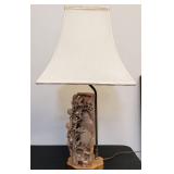Vintage Chinese Carved Soapstone Lamp
