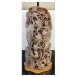 Vintage Chinese Carved Soapstone Lamp
