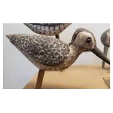 Wood Carved Sandpiper Family-Lot of 4