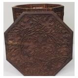 Antique Carved Octagonal Occasional Table