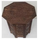 Antique Carved Octagonal Occasional Table