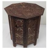 Antique Carved Octagonal Occasional Table