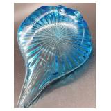 Lovely Blue Glass Swan Trinket Holder
