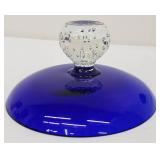 Vintage Cobalt Blue Candy Dish and Apple Paper Weight