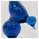 Mid Century Modern Viking Glass Blue Tailed Bird