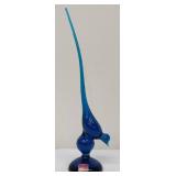Mid Century Modern Viking Glass Blue Tailed Bird