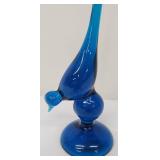 Mid Century Modern Viking Glass Blue Tailed Bird