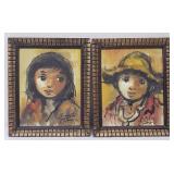 Pair of Sabin Cahrn, Young Man and Woman Portraits Oil Paintings