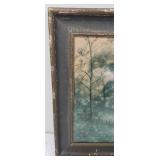 Antique Americana Original Edward R. Sitzman (1874-1949) Water Color/Paper - "Morgan County Moon"