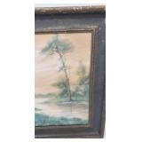 Antique Americana Original Edward R. Sitzman (1874-1949) Water Color/Paper - "Morgan County Moon"