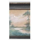 Antique Americana Original Edward R. Sitzman (1874-1949) Water Color/Paper - "Morgan County Moon"