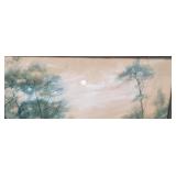 Antique Americana Original Edward R. Sitzman (1874-1949) Water Color/Paper - "Morgan County Moon"