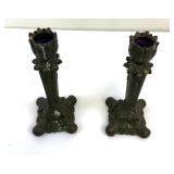 Pair of Kronheim & Oldenbush Company Antique Candlestick Holders