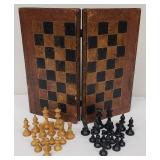 Antique Folding Chess and Backgammon Set