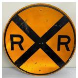 Large Decommissioned Metal Railroad Sign