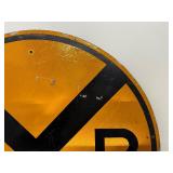 Large Decommissioned Metal Railroad Sign