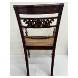 Stunning Brown Wooden Antique Armchair Craved Back Cane Seat, Lots of Character!