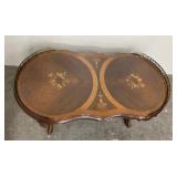 Louis XVI Style Parquetry Inlaid Tray Top Tea Table