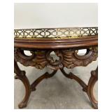 Louis XVI Style Parquetry Inlaid Tray Top Tea Table