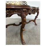Louis XVI Style Parquetry Inlaid Tray Top Tea Table