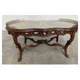 Louis XVI Style Parquetry Inlaid Tray Top Tea Table