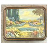 Vintage Garden Pond Print by R. Atkinson Fox