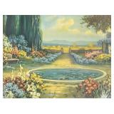Vintage Garden Pond Print by R. Atkinson Fox